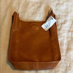 Camel Leather Shoulder Bag